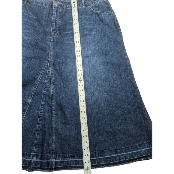 French Cuff Women Blue Denim Skirt Sz 24W - Picture 7 of 10